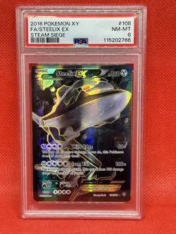 2016 POKEMON XY STEAM SIEGE #108 FULL ART/STEELIX EX PSA 8 - Image 1