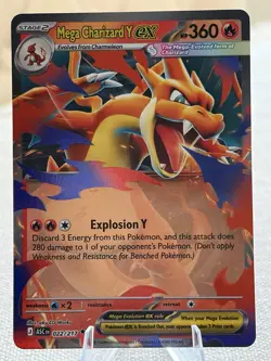 Pokemon TCG Mega Charizard Y Ex 022/217 Ascended Heroes Double Rare NM Card - Image 1