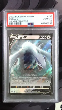 2022 POKEMON SWORD & SHIELD SILVER TEMPEST #138 LUGIA V PSA 10 - Image 1