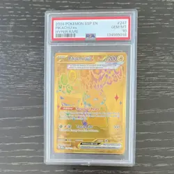 2024 Pokemon SV08 Surging Sparks Pikachu ex 247/191 Hyper Rare Holo PSA 10 - Image 1