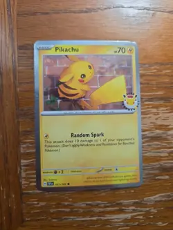 Pokemon TCG Pikachu 051/162 30th Anniversary 2026 Pokemon Day Promo Cosmos Holo - Image 1