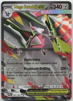 Mega Excadrill ex 065/084 Double Rare Pitch Black Pokemon Holo Near Mint - Image 1