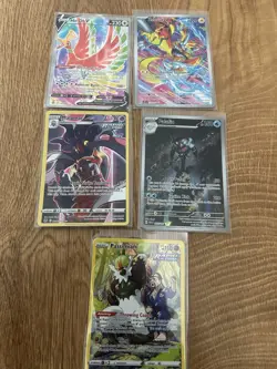 Pokemon 5 Card Bundle English Full Art Holo Including Ho-Oh, Zeraora And More - Image 1