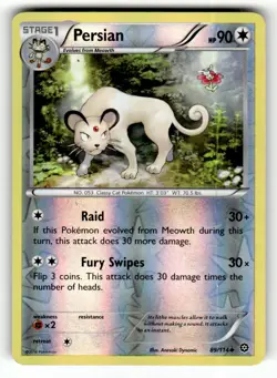 Persian 89/114 Uncommon Steam Siege Reverse Holo Pokemon Lightly Played - Image 1