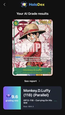 One Piece - Carrying On His Will - Monkey.D.Luffy OP13-118 Parallel Holodex 9.6 - Image 3