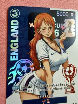Nami FIFA England DIY ACG One Piece Anime Art Card Custom Collab - Image 3