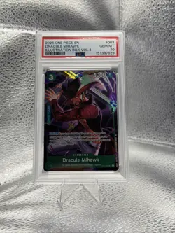 One Piece Dracule Mihawk Illustration Box Vol 4 Promo St12-003 Psa 10 - Image 1