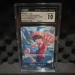CGC 10 ONE PIECE 2024 Monkey D Luffy P-055 PRB-01 Borderless Jpn - Image 1