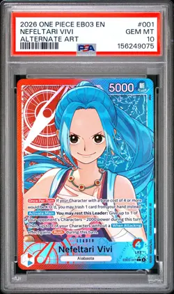 PSA 10 2026 ONE PIECE EB03 ONE PIECE HEROINES EDITION 001 NEFELTARI VIVI ALT ART - Image 1