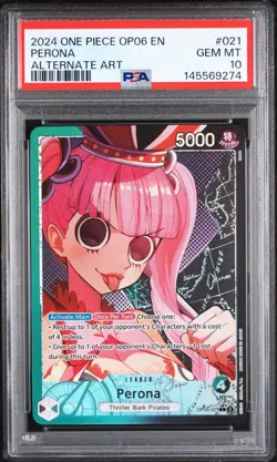 PSA 10 2024 ONE PIECE OP06 WINGS OF THE CAPTAIN 021 PERONA ALTERNATE ART - Image 1