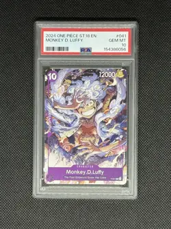 One Piece Card Game 2024 ST18 Monkey D. Luffy P-041 Character PSA 10 English - Image 1