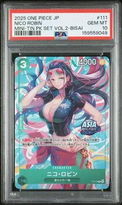 One Piece SEQUENTIAL PSA 10 - 9 Asia Mini-Tin Bisai Promo Nami Nico Robin Bonney - Image 4