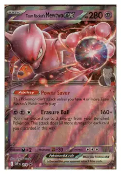 Team Rocket's Mewtwo ex 216 Holo Promo Scarlet & Violet Promo Pokemon Near Mint - Image 1