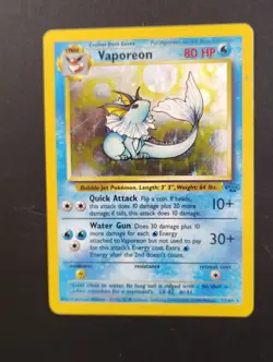 1999 Pokemon TCG Jungle Vaporeon 12/64 Holo Rare Unlimited English 80 HP WOTC - Image 3
