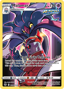 Malamar TG06/TG30 Holo Silver Tempest Trainer Gallery Pokemon Holo NM - Image 1