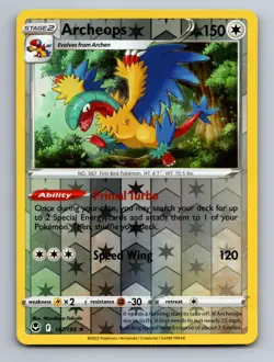 Archeops 147/195 Rare Silver Tempest Pokemon Near Mint Reverse Holo - Image 1