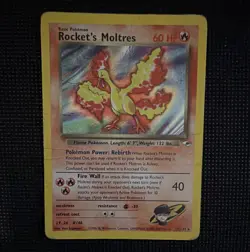 Pokemon TCG Rocket's Moltres 12/132 Gym Heroes English Holo Unlimited DAMAGED - Image 1