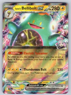 Iono's Bellibolt ex 053/159 Double Rare Journey Together Holo Near Mint - Image 1