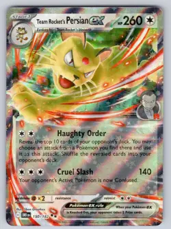 Team Rocket's Persian ex 150/182 Double Rare Destined Rivals Holo Near Mint - Image 1