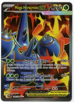 Mega Heracross ex 108/094 Ultra Rare Phantasmal Flames Pokemon Near Mint - Image 1