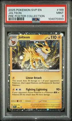 2025 POKEMON SVP EN-SV BLACK STAR PROMO #169 JOLTEON PSA 9 - Image 1
