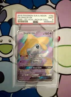 2019 Pokemon Sun & Moon Unified Minds Jirachi GX 79a Full Art PSA 9 MINT - Image 1