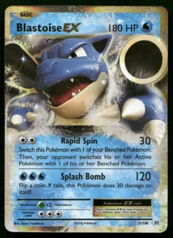 Pokemon TCG Blastoise-EX XY Evolutions 21/108 Holo Holo Rare EX Near Mint - Image 1