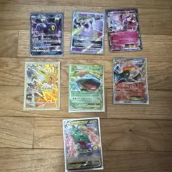 Nintendo Pokemon TCG 7-Card English Holo Full Art Lot Umbreon GX Mewtwo VSTAR - Image 1