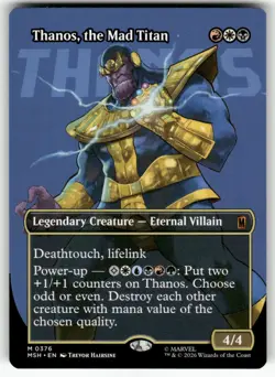 Thanos, the Mad Titan (Borderless) (0367) 376 NM Marvel Super Heroes MTG M-07 - Image 1