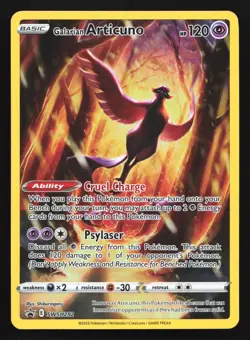 Pokemon Galarian Articuno SWSH282 Crown Zenith Full Art Holo Black Star Promo LP - Image 1