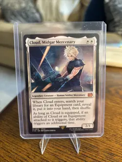 MTG Cloud, Midgar Mercenary Final Fantasy Magic the Gathering, Rare, Legendary - Image 1