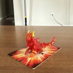 Bakugan Helix Dragonoid Red Pyrus Translucent Gundalian Invaders 720G - no DNA - Image 1