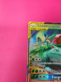 Pokemon TCG Celebi & Venusaur GX Card 1/181 Tag Team Sun Moon - Image 2