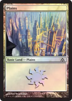 Plains - Dragon's Maze Implicit Maze Foil - Prerelease Promo ~ Lightly Played Pr - Image 1