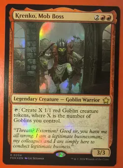 MTG: KRENKO, MOB BOSS, 0204, FOIL FINISH, FOUNDATIONS,NM, RARE - Image 1