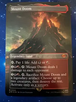 MTG The Lord Of The Rings Mount Doom Borderless Foil - Image 1