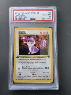 2000 Pokemon Rocket Rattata 1st Edition Psa 10 - Image 1