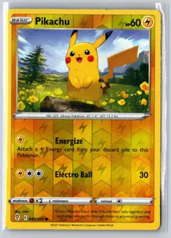 Pikachu 49/203 Reverse Holo Evolving Skies Pokemon Lightly Played - Image 1