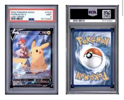 2022 Pokemon Sword & Shield Lost Origin TG16 FA/Pikachu v PSA 9 - Image 3