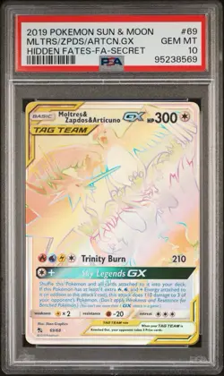Pokemon TCG 2019 Sun & Moon Mltrs/zpds/artcn.gx Hidden Fates Secret Psa 10 - Image 1