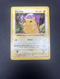 Pikachu (Yellow Cheeks) Pokemon • Common • 58 Base Set (1st Edition & Shadowless - Image 1