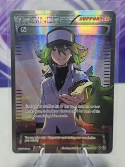 Pokemon TCG N Trainer Supporter Alternate Art Full Art Holo Promo 105A/124 - Image 1