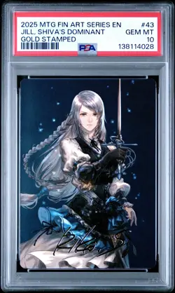 Magic The Gathering Final Fantasy Art Series Stamp Jill Shiva's Dominant PSA10 - Image 1