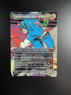 MTG Marvel Super Heroes Captain America, Super-Solider Borderless 0316 Foil - Image 1