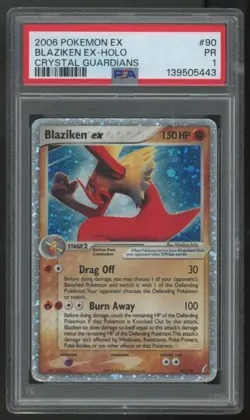 2006 Pokemon Blaziken ex Crystal Guardians Holo #90 PSA 1 - Image 1