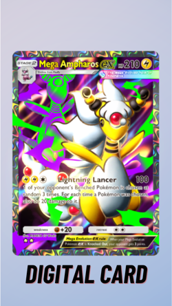 Mega Ampharos EX Full Art Mega Rising Pokemon TCG Pocket 2 Star ⭐⭐(English) - Image 1