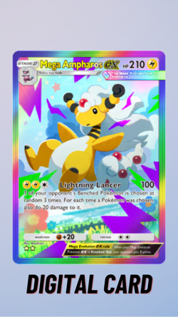 Mega Ampharos EX Rainbow Pokemon TCG Pocket Mega Rising 2 Star ⭐⭐ English - Image 1