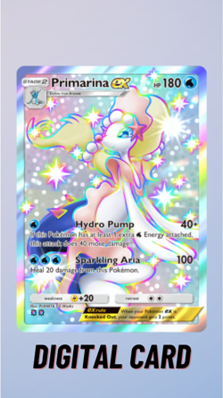 Pokemon TCG Pocket Primarina EX Shiny Mega Rising Trade 2 Star ⭐⭐ (English) - Image 1