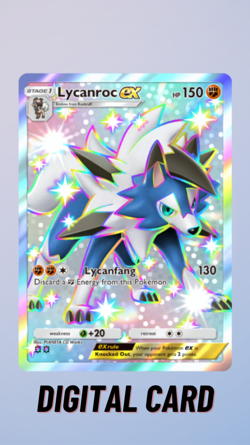 Lycanroc ex Shiny Mega Rising Pokemon TCG Pocket Trade 2 Star ⭐⭐ (English) - Image 1