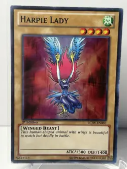 YUGIOH TCG HARPIE LADY LCJW-EN082 SUPER 1ST EDITION HP - Image 1